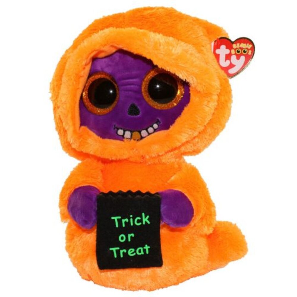Ty Medium Size Beanie Boos Halloween Plush Skelton the Ghost 9" (23cm) New w/Tag